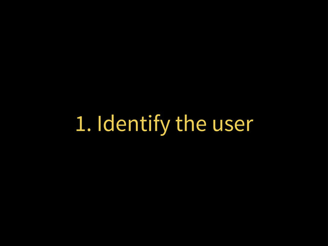 1. Identify the user
