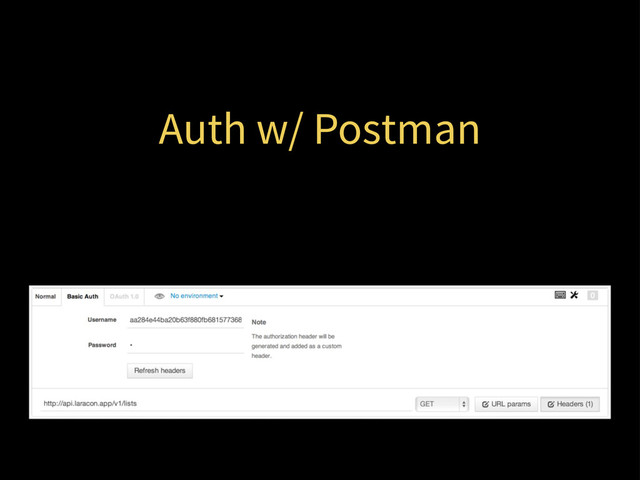 Auth w/ Postman
