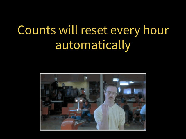 Counts will reset every hour
automatically
