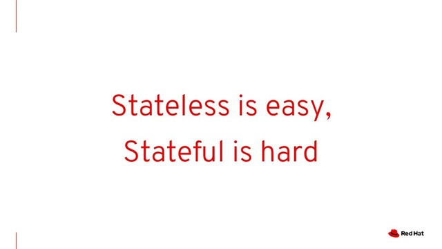Stateless is easy,
Stateful is hard
