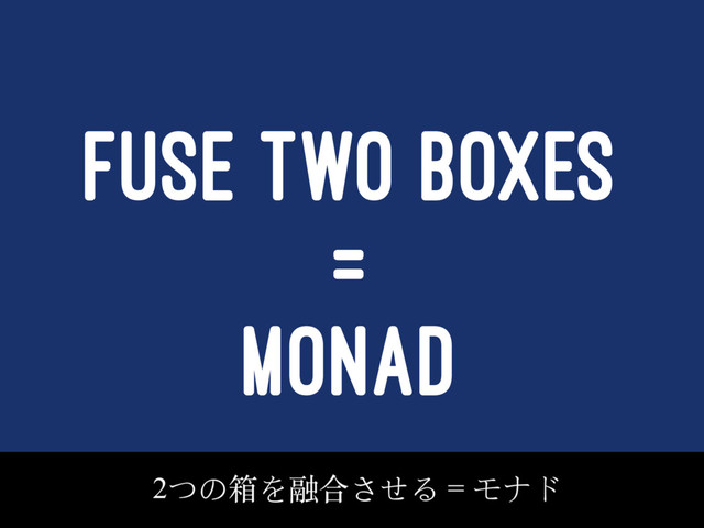 FUSE TWO BOXES
=
MONAD
