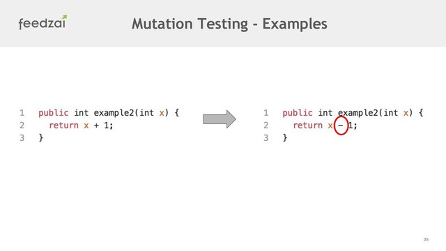 35
Mutation Testing - Examples
