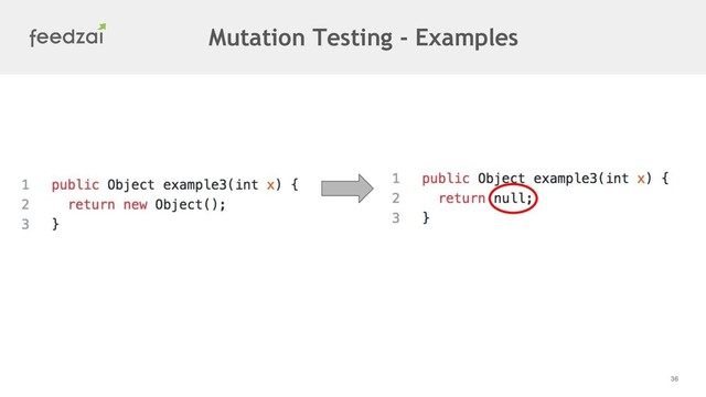 36
Mutation Testing - Examples
