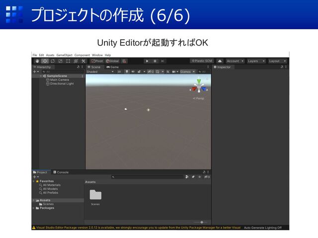 プロジェクトの作成 (6/6)
Unity Editorが起動すればOK
