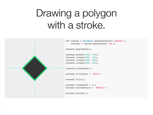 Drawing a polygon
with a stroke.
