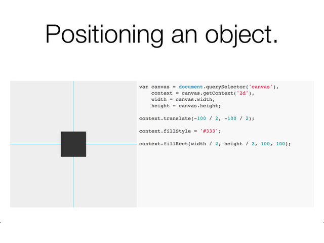 Positioning an object.
