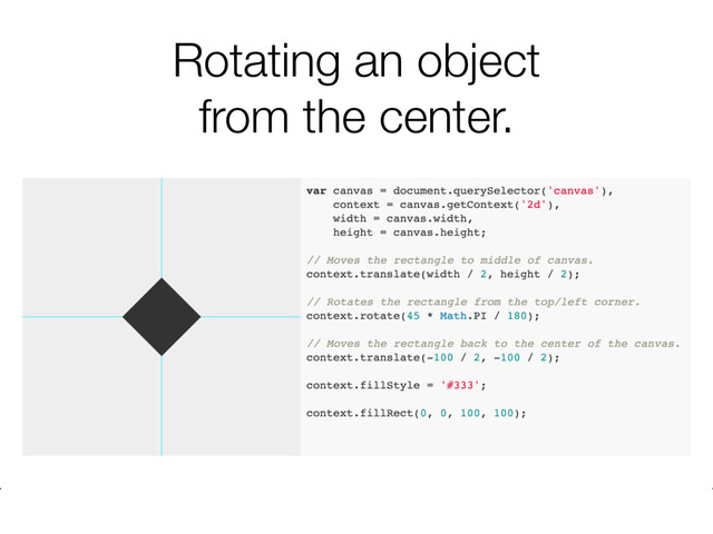 Rotating an object
from the center.
