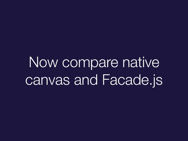 Now compare native
canvas and Facade.js
