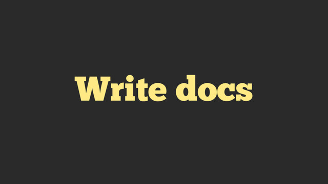 Write docs
