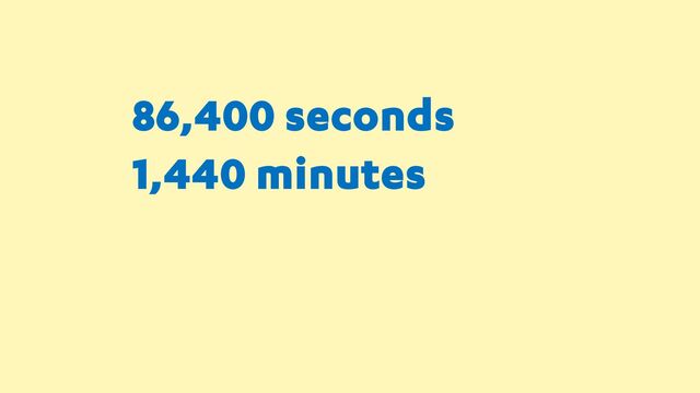 86,400 seconds
1,440 minutes
