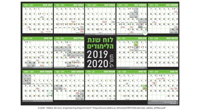 Credit: “Afeka Tel Aviv, Engineering Department” https://www.afeka.ac.il/media/1187475/calendar_afeka_2019sx.pdf
