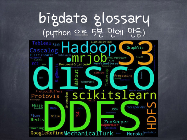 bigdata glossary
(python 으로 5분 만에 만듬)
