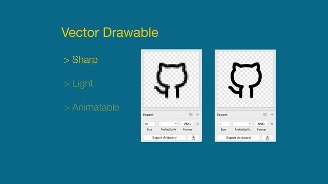 Vector Drawable
> Sharp
> Light
> Animatable
