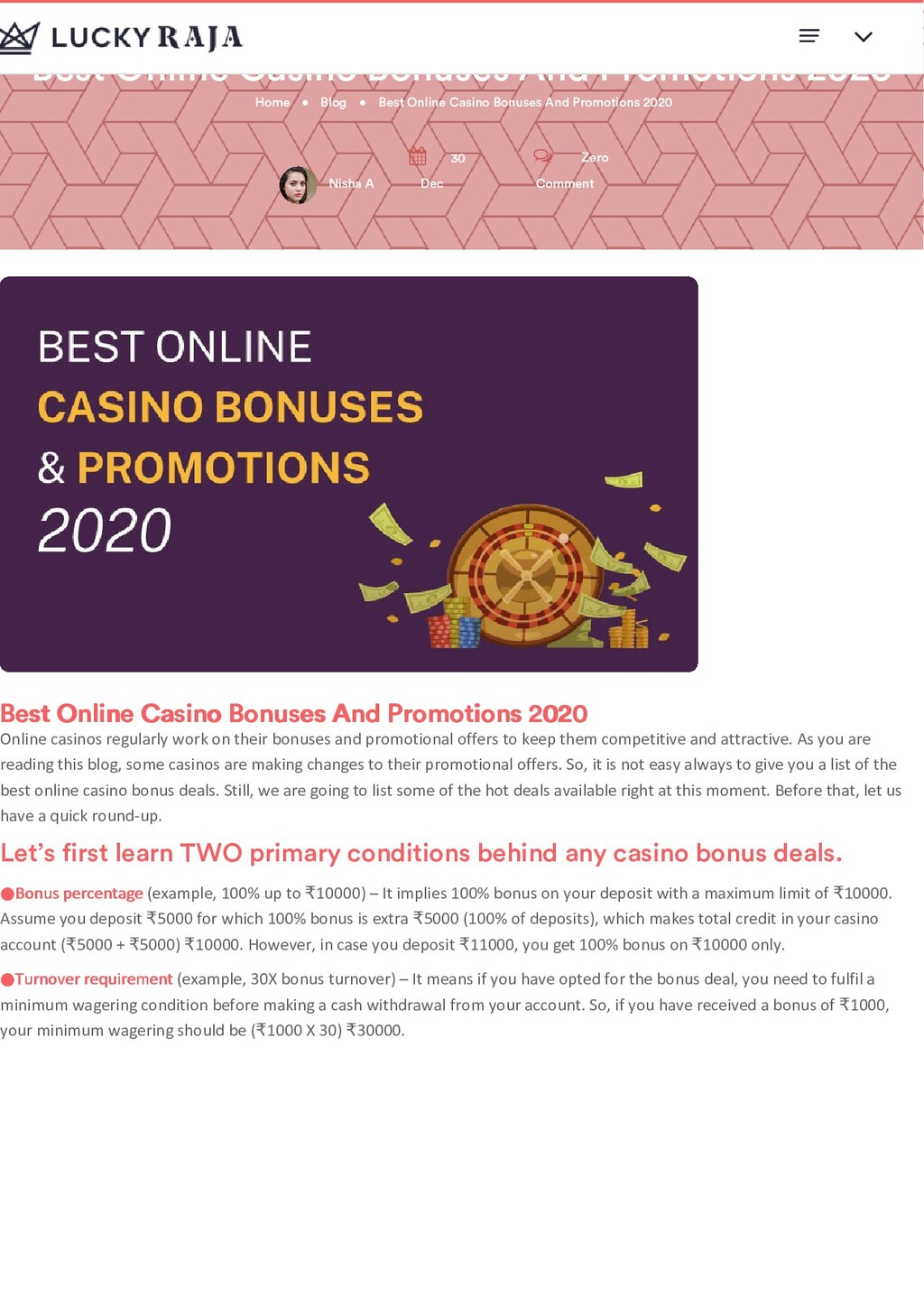 Best Promotions Online Casino