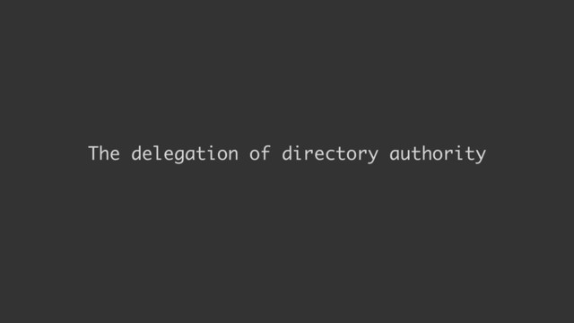 The delegation of directory authority
