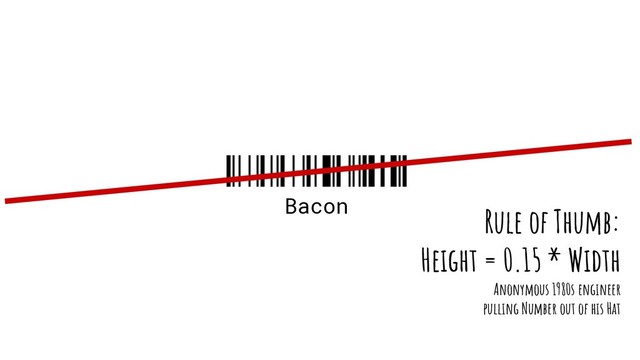 Rule of Thumb:
Height = 0.15 * Width
Anonymous 1980s engineer
pulling Number out of his Hat
Bacon
