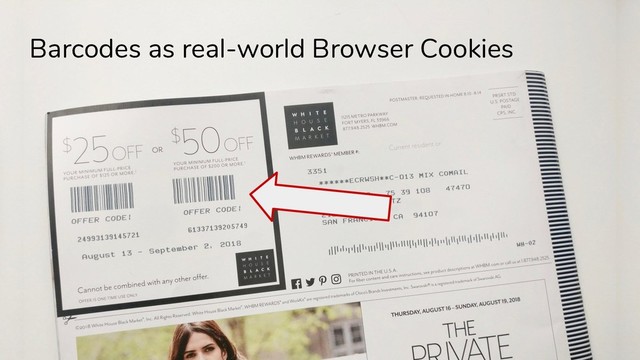 Barcodes as real-world Browser Cookies
