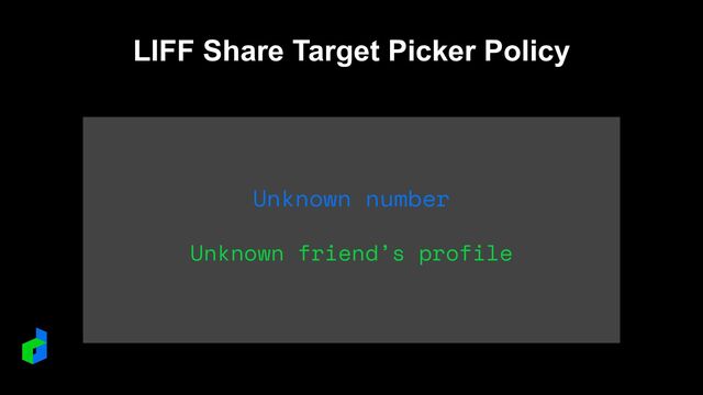 LIFF Share Target Picker Policy
Unknown friend’s profile
Unknown number
