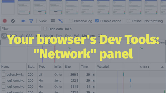 Your browser's Dev Tools:
"Network" panel
