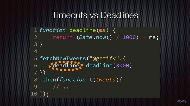 Timeouts vs Deadlines
@getify
