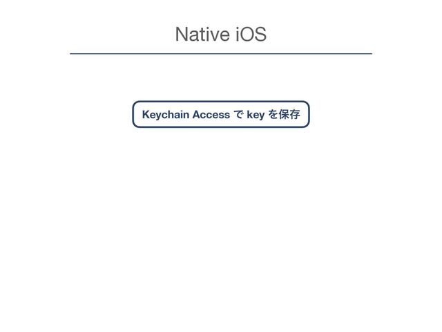 Native iOS
Keychain Access Ͱ key Λอଘ
