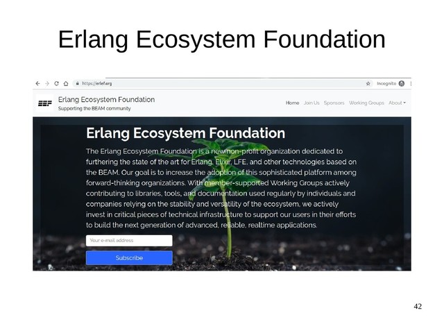 42
Erlang Ecosystem Foundation

