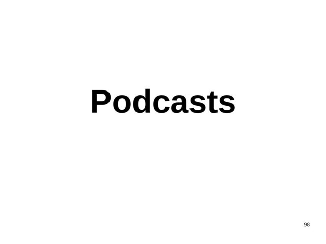 98
Podcasts
