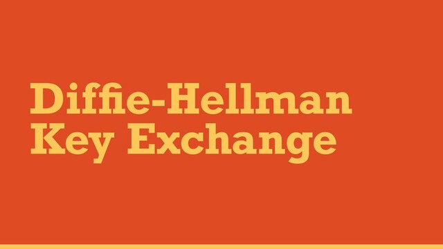Difﬁe-Hellman
Key Exchange
