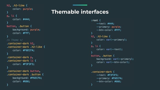 Themable interfaces
