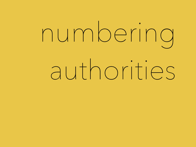 numbering
authorities
