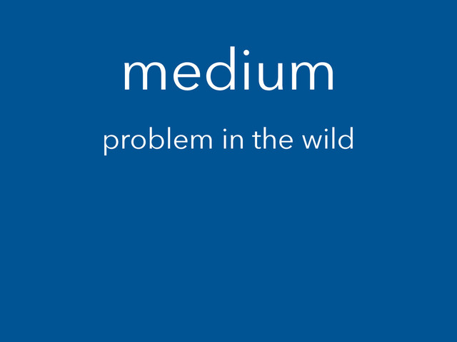 medium
problem in the wild
