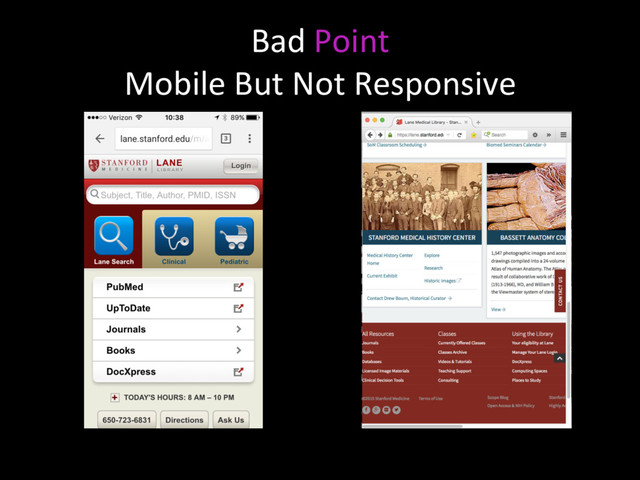 Bad Point
Mobile But Not Responsive
