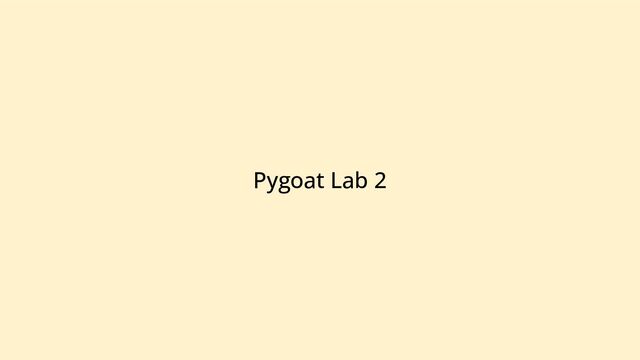 Pygoat Lab 2
