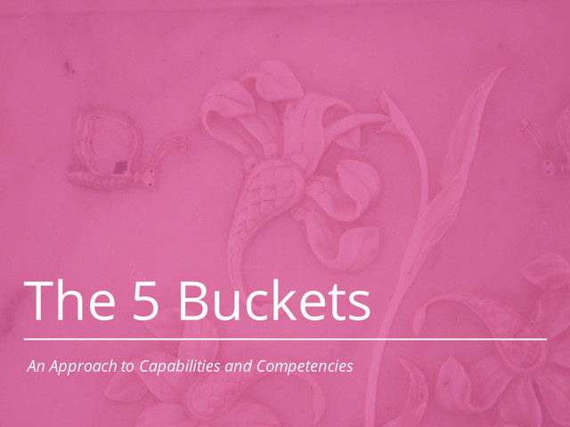 The 5 Buckets
5
An Approach to Capabilities and Competencies
