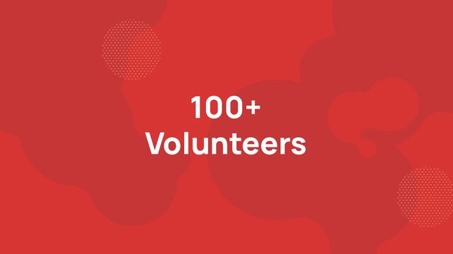100+
Volunteers
