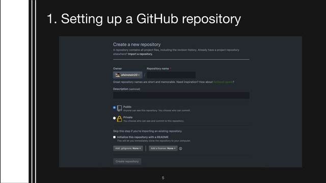 1. Setting up a GitHub repository
!5
