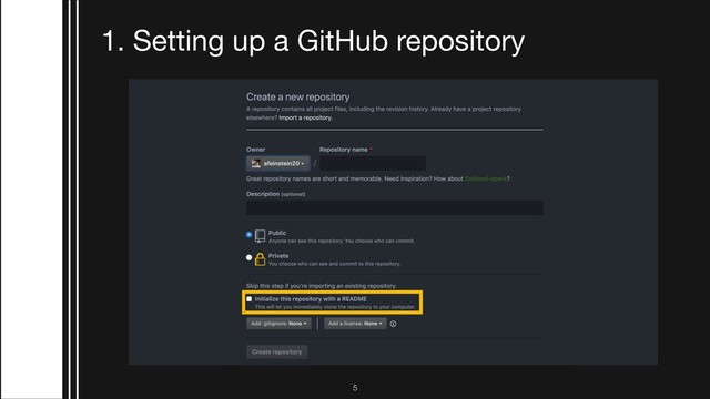 1. Setting up a GitHub repository
!5

