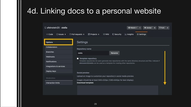 !29
4d. Linking docs to a personal website
