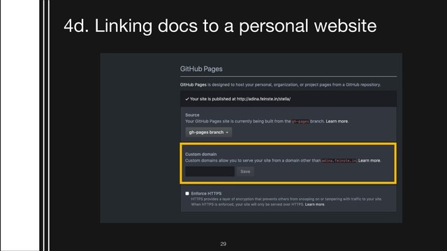 !29
4d. Linking docs to a personal website
