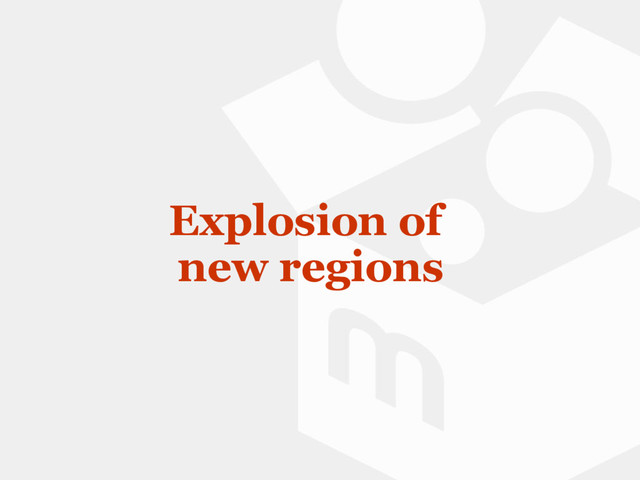 Explosion of
new regions
