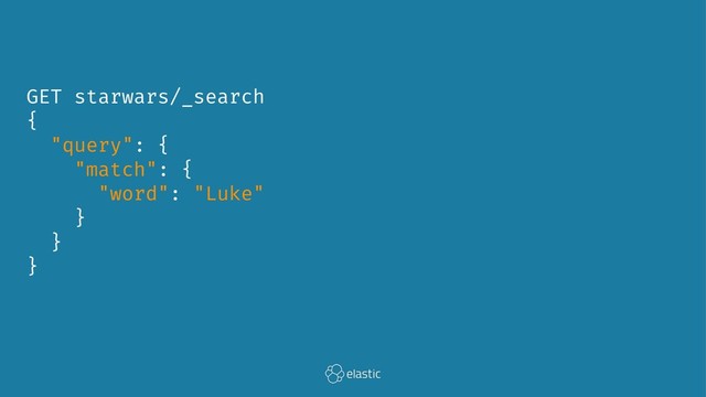 GET starwars/_search
{
"query": {
"match": {
"word": "Luke"
}
}
}
