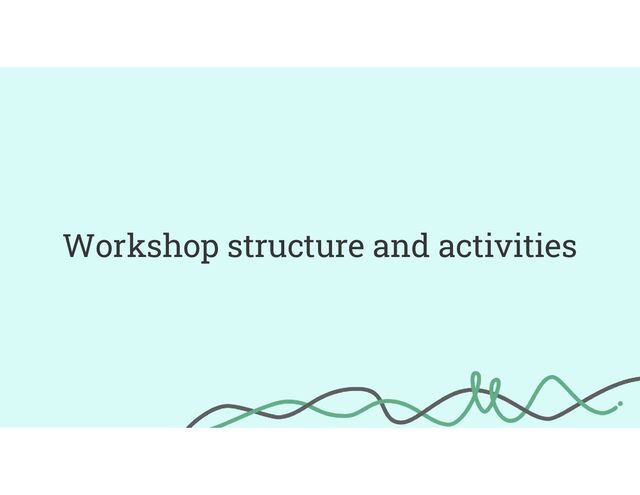Workshop structure and activities
