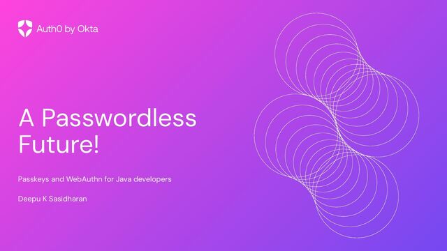 A Passwordless
Future!
Passkeys and WebAuthn for Java developers
Deepu K Sasidharan
