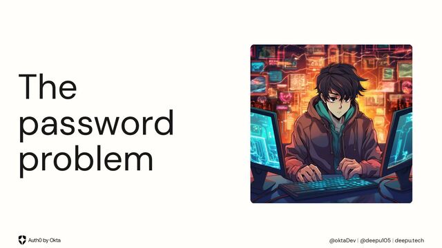 @oktaDev | @deepu105 | deepu.tech
The
password
problem
