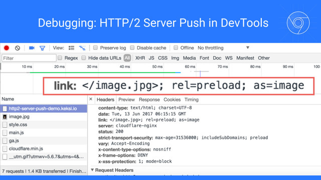 Debugging: HTTP/2 Server Push in DevTools
