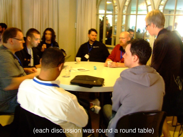 (each discussion was round a round table)
