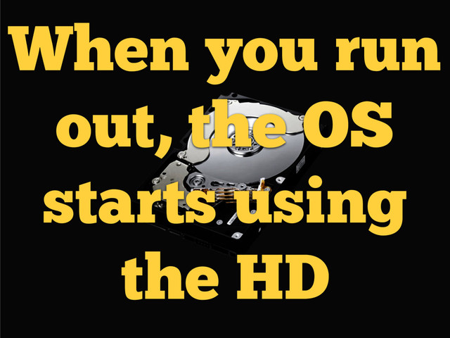 When you run
out, the OS
starts using
the HD
