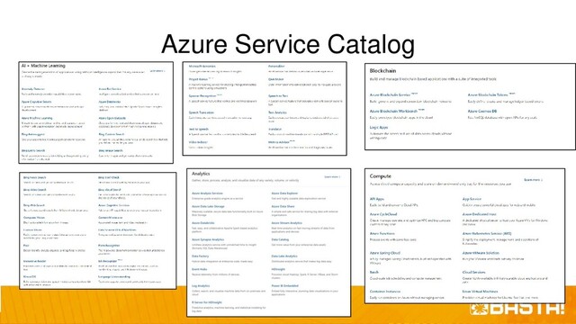 Azure Service Catalog

