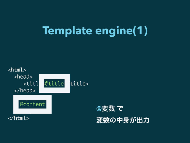 Template engine(1)


@title


@content


@ม਺ Ͱ
ม਺ͷத਎͕ग़ྗ
