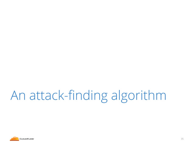 35
An attack-ﬁnding algorithm
